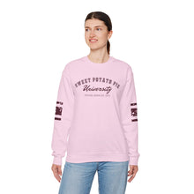 Load image into Gallery viewer, Fall Soft blush pink sweatshirts for women Witty Sweet Potato Pie University funny sweatshirts . Classy women's holiday sweatshirt 2025