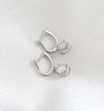 Load image into Gallery viewer, Sterling Silver Crystal Hoop Earrings