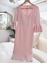 Load image into Gallery viewer, Elegant Blush Pink Ruffle Sleeve Dress
