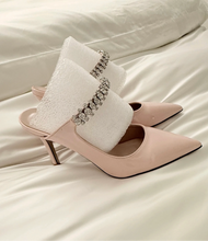 Load image into Gallery viewer, Rhinestone Mules Heels
