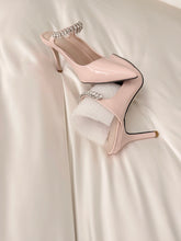 Load image into Gallery viewer, Rhinestone Mules Heels
