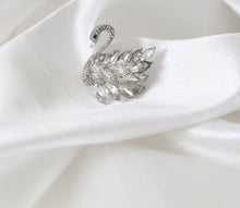 Load image into Gallery viewer, Crystal Swan Rhinestone Brooch Pin
